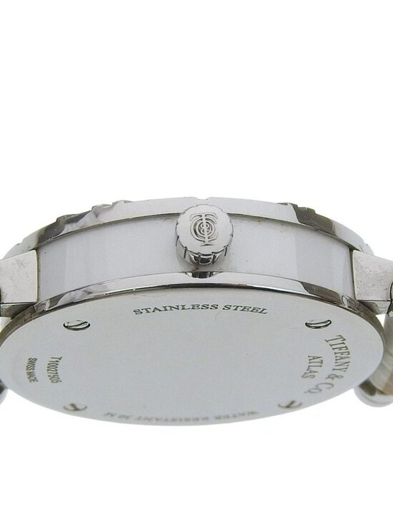 TIFFANY&Co. Atlas Watches Z1300 Silver WhiteDial Stainless Steel/leather Q... main image 8